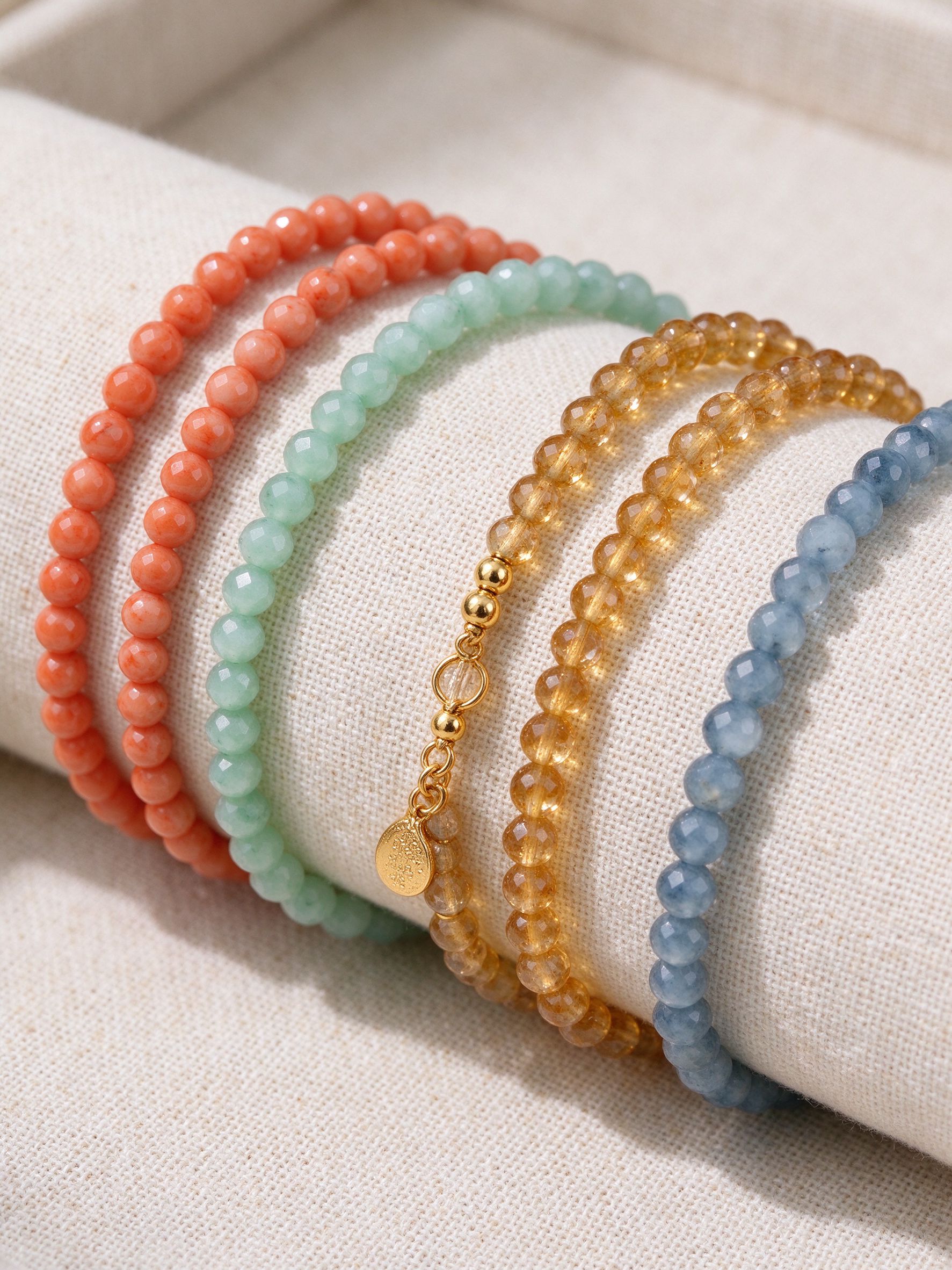 Colorful natural stone bead bracelets